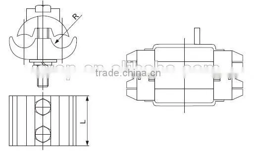 Copper parallel groove clamp two bolts