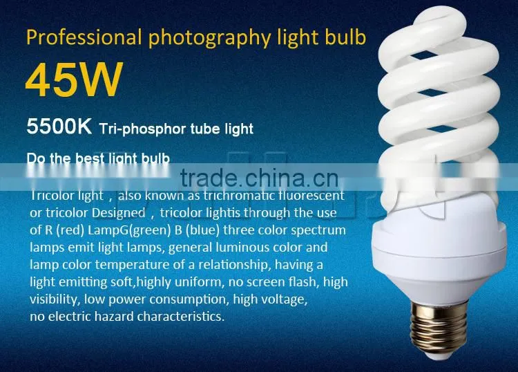 Full spiral 45W photography light high luminous output