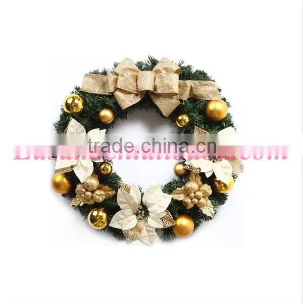 Christmas wreath with gold ball for christmas decoration