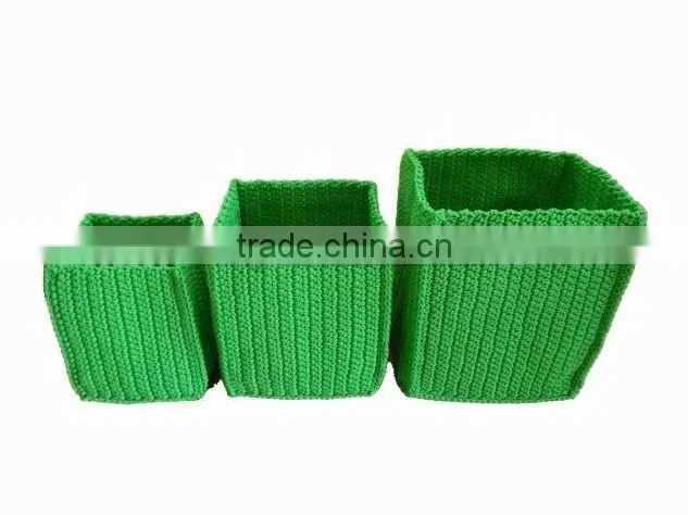 High quality woven polypropylene Yarn Crochet storage basket