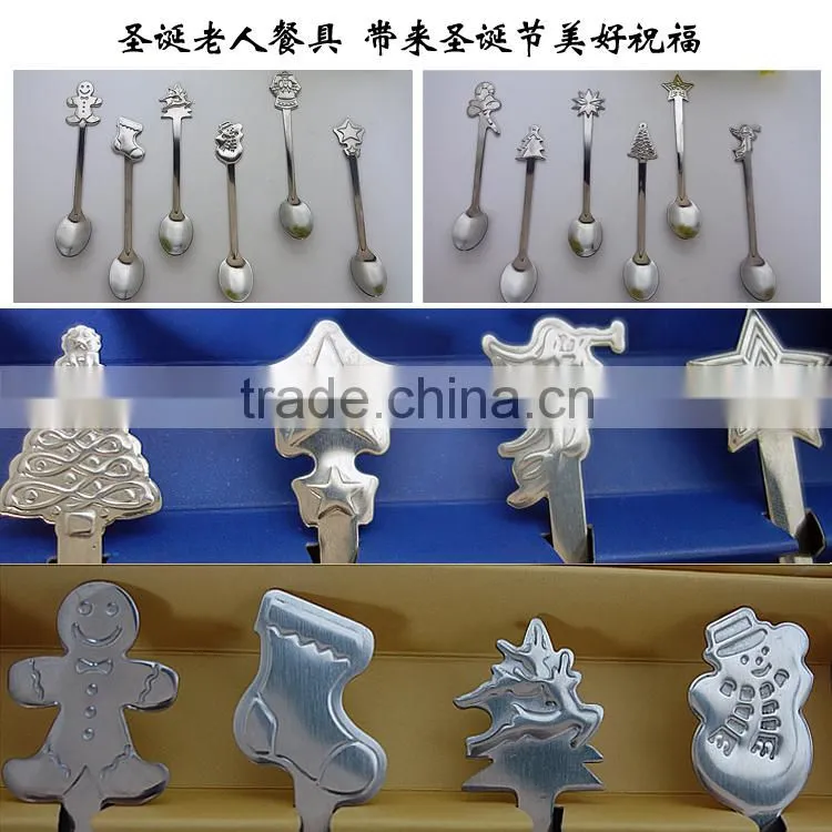 Exquisite design Christmas tree stainless steel cutlery set
