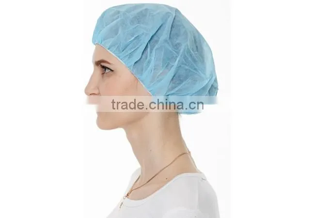 Disposable nonwoven bouffant round nurse cap for surgical and medical use