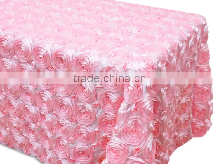 132" Round Table Cloth Wedding Rosette Table Cloth