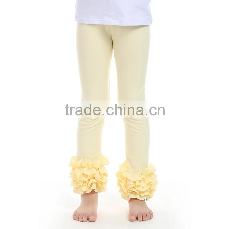 Latest ruffle pants ivory baby leggings 2015 soft cotton tight for baby girl