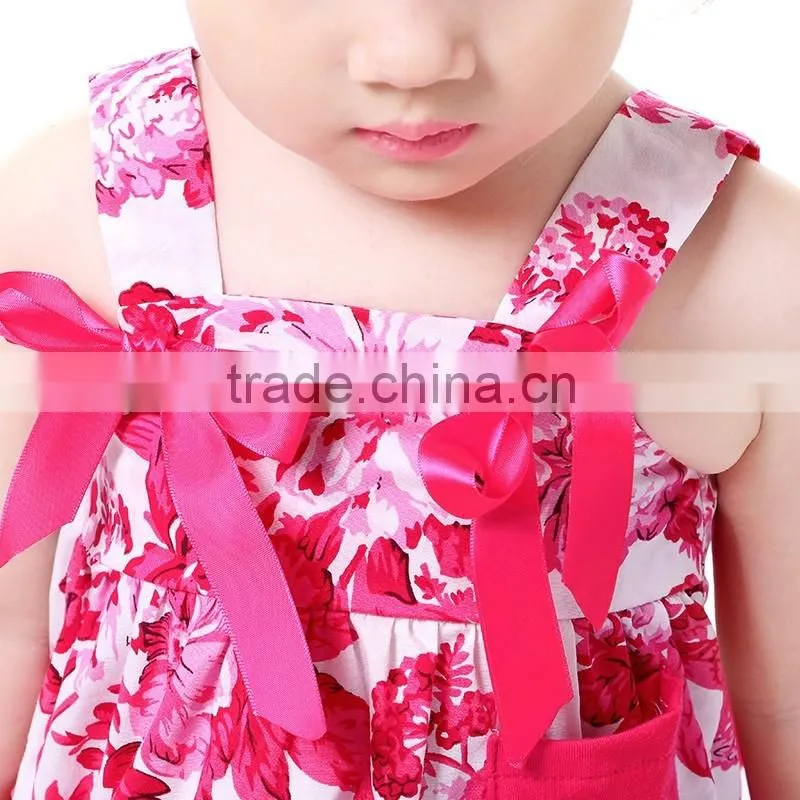 children clothing 2016 pink floral swing top set newborn baby clothes