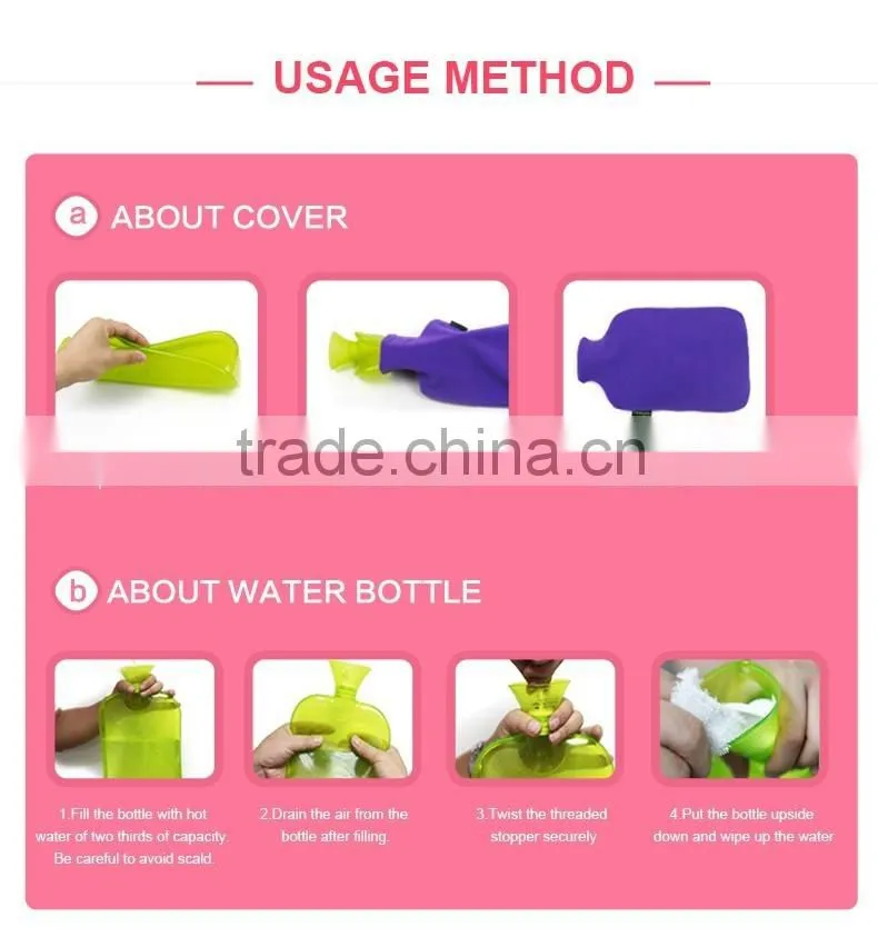 small PVC hot water bottle hot & cold therapy 750ml
