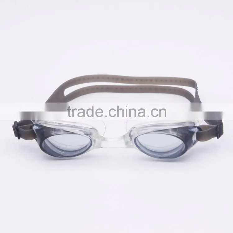2016 New UV protective silicone competitive swim goggles with adjustable strap