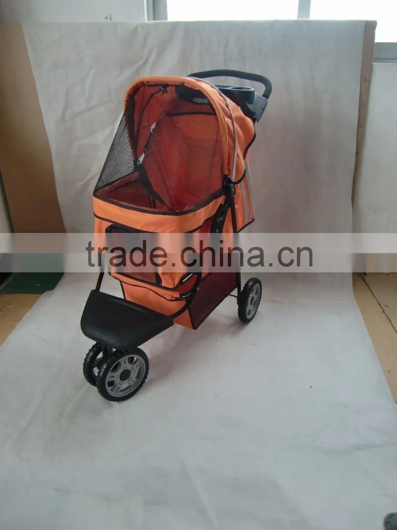 2015 pet stroller with 3 point canopy with game entrance window,with good designs 4 wheels keep your pet safe and comfortable