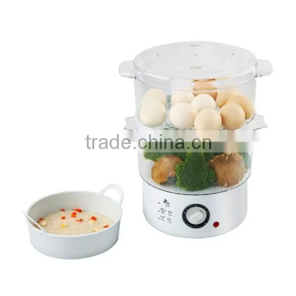 XJ-92214II 3 layer 60 minutes 7.2L removable parts electric steam cooker ,CE ROHS plastic iptima steamer for sale