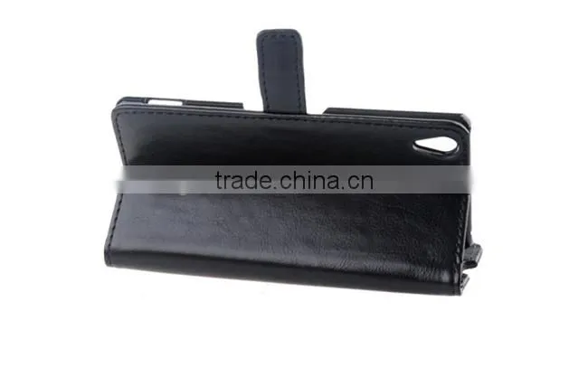 High Quality Stand PU Leather Pouch Wallet Case For Sony Xperia Z4