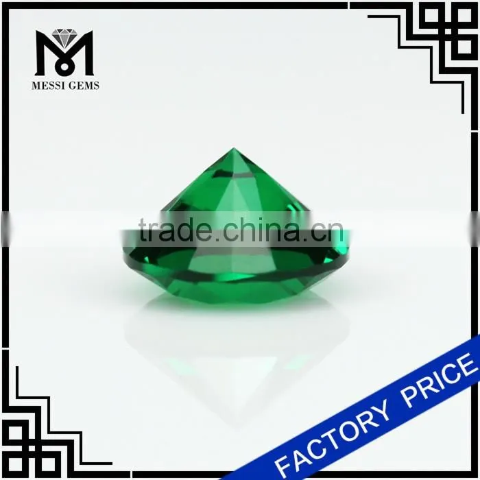 synthetic nano emerald 8mm round brilliant cut nano gem for jewelry