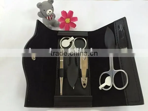 Foldable Real Leather Caes Manicure Set Beauty Tool