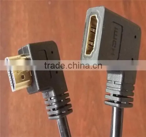 90 degree HDMIA male to HDMIA Female cable 24k gold plated connector