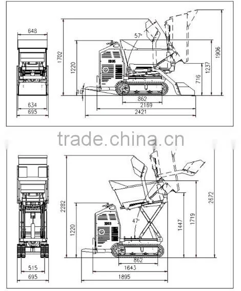 loading capacity :500kg mini dumper