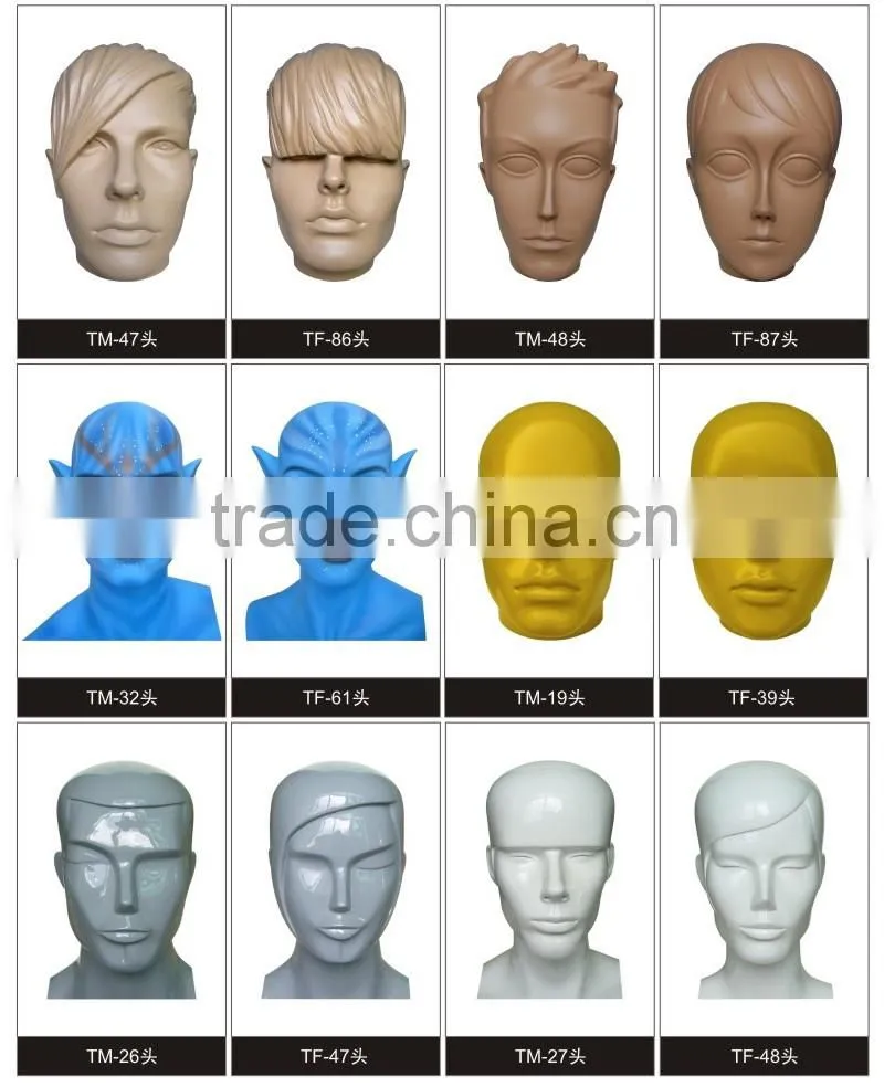 Egg face fiberglass wig wholesale mannequin head