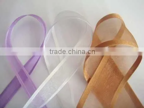 sheer red organza ribbon for wholesale