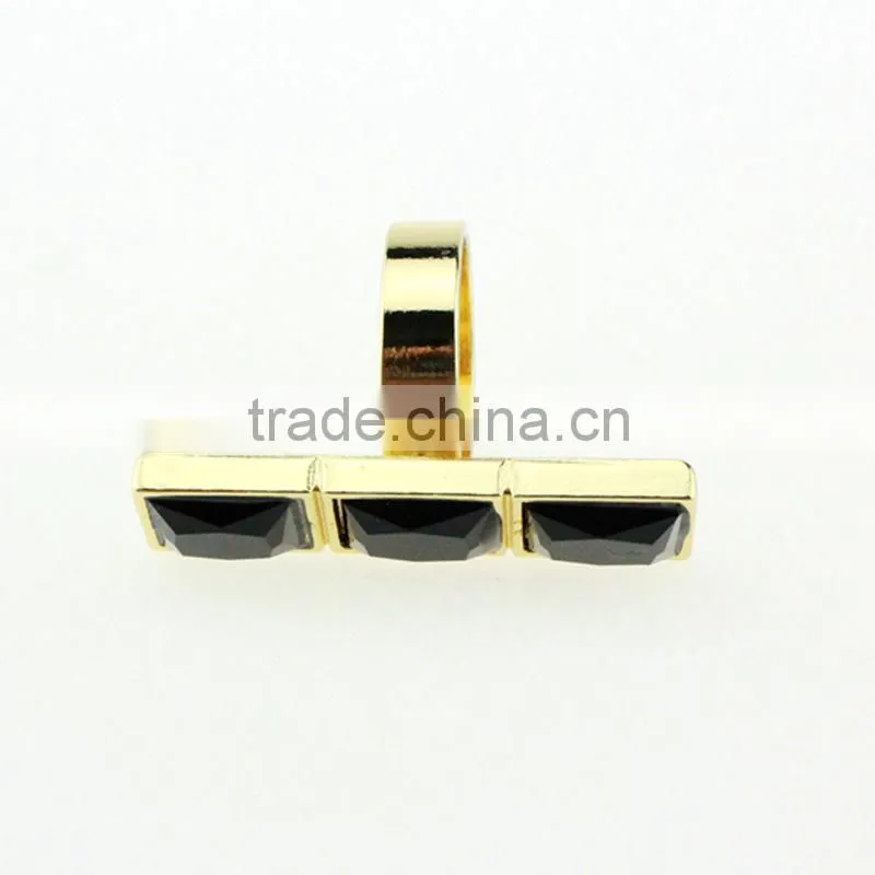 custom gold plated simple finger ring designs with stone