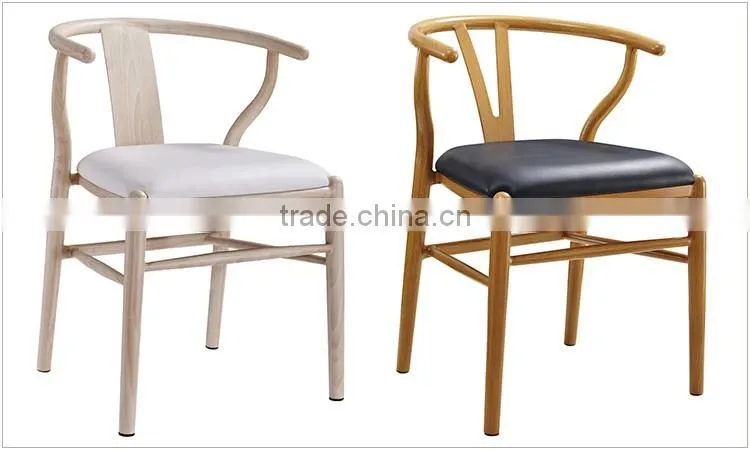 Fast food restaurant commercial furniture leather seat restaurant wooden chair