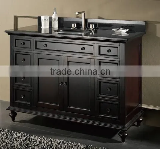 48" classic solid wood bathroom vanity with quartz top