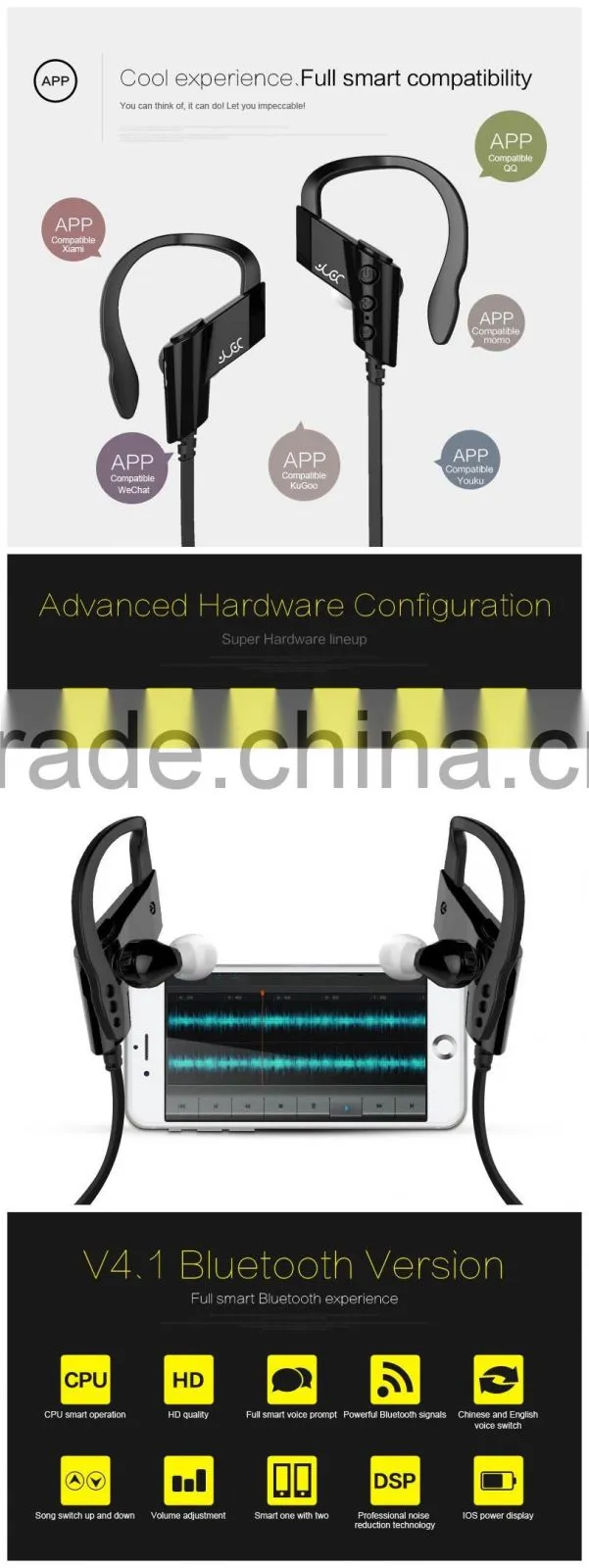 Alibaba express popular stereo sport karaoke microphone wireless headset