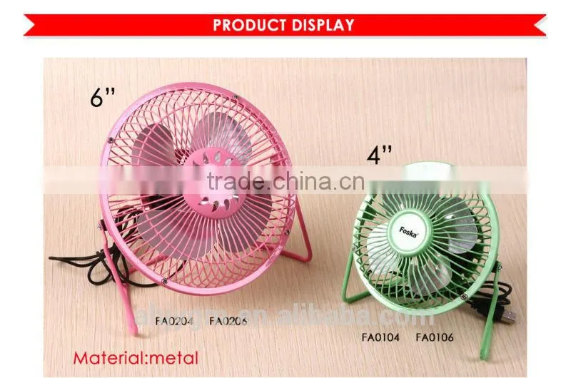 Different Sizes Metal USB Mini Desk Fan