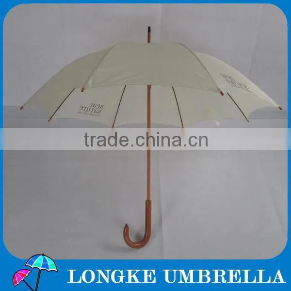 23" solid color manual open Wooden straight umbrella