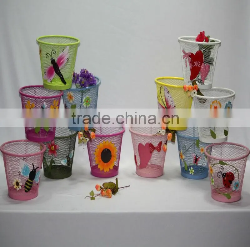 2014 popular Polka Dots Metal Flower Pot