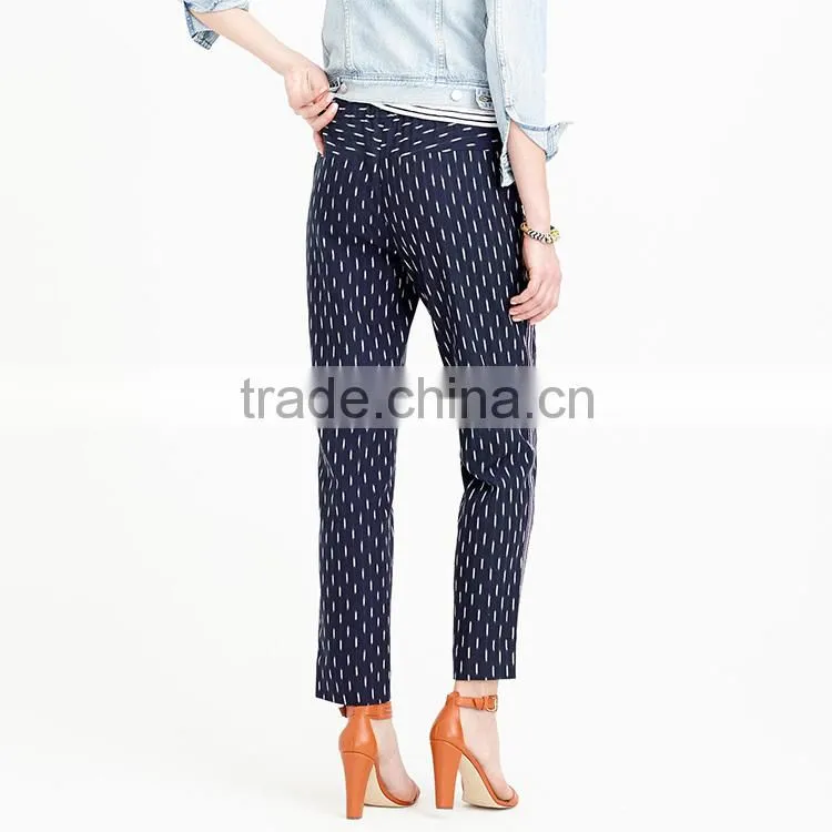 Oem service fashion all over print widder waist straight legging elegant women pants 2016