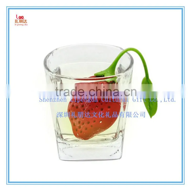 HOT! Set of 2 Loose siliconeTea Infuser Strainer with Drip Tray, Cute Silicone Leaf Handle As the Lid with stainless Steel Ball