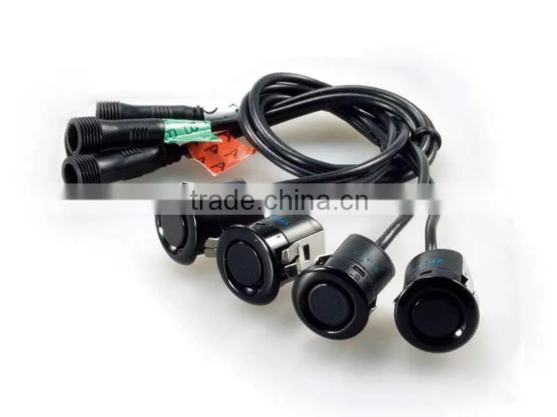 Auto car reversing sensor PTS with wide screen blue LCD display with matt silver metal frame