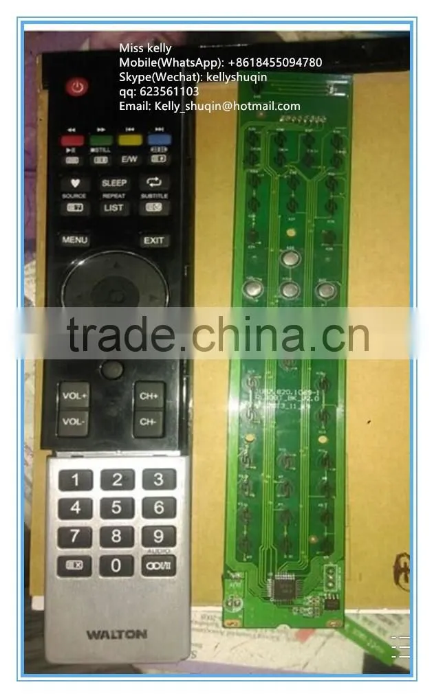 black+silver color lcd remote control use for WALTON tv
