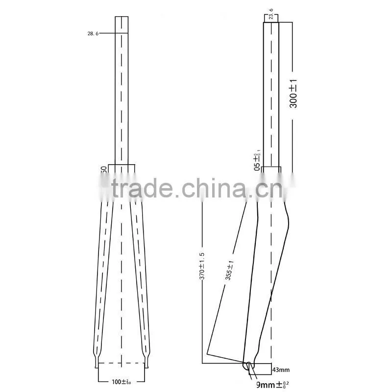 Factory directly selling cheap fixed gear carbon fork,700C V brake sterred carbon road bike fork