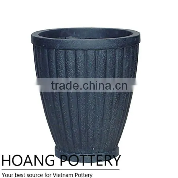 Low Black Terrazzo Flower Planter / Pot Wholesale