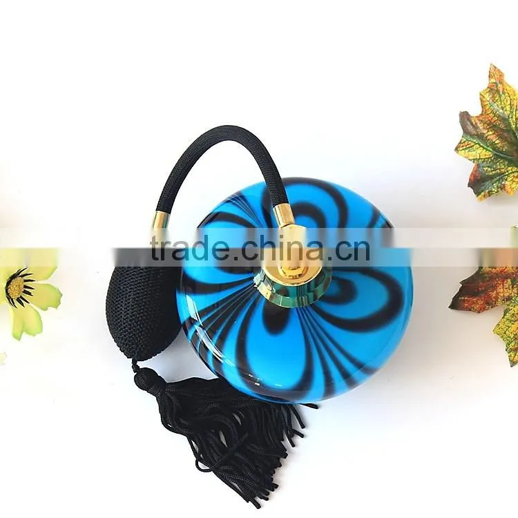 High-grade 100ML Blue Pattern Glass Bottle of Fine Tall Airbag Nozzle Perfume Bottle