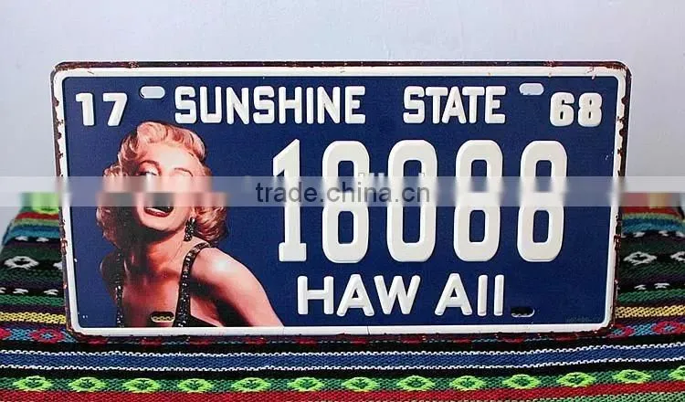 wall door decoractive retro license plate