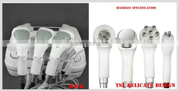 Real 5mhz rf cavitation skin care machine with 40khz cavitation and 5mhz rf handles