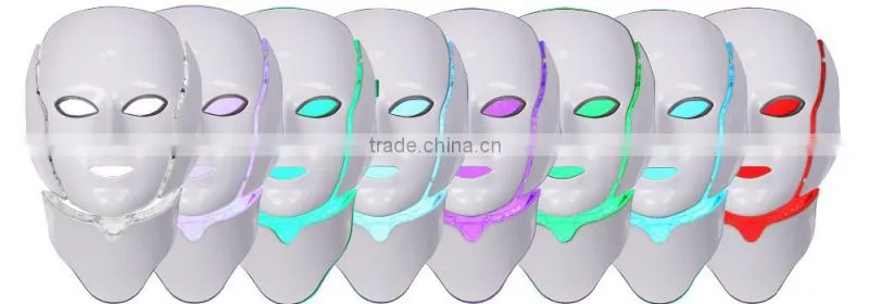 CE certificated 7 color LED wrinkle removal acne treatmen Facial Mask microcurrent masks for Anti-aging skin rejuvenation