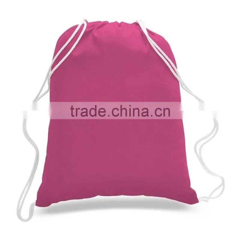 Promotion gift Blank Durable Canvas Cotton Drawstring Tote Bags