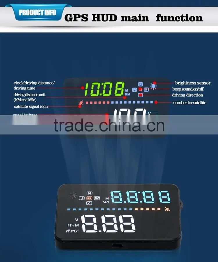 Car HUD heads up display windshield projection GPS car HUD A3