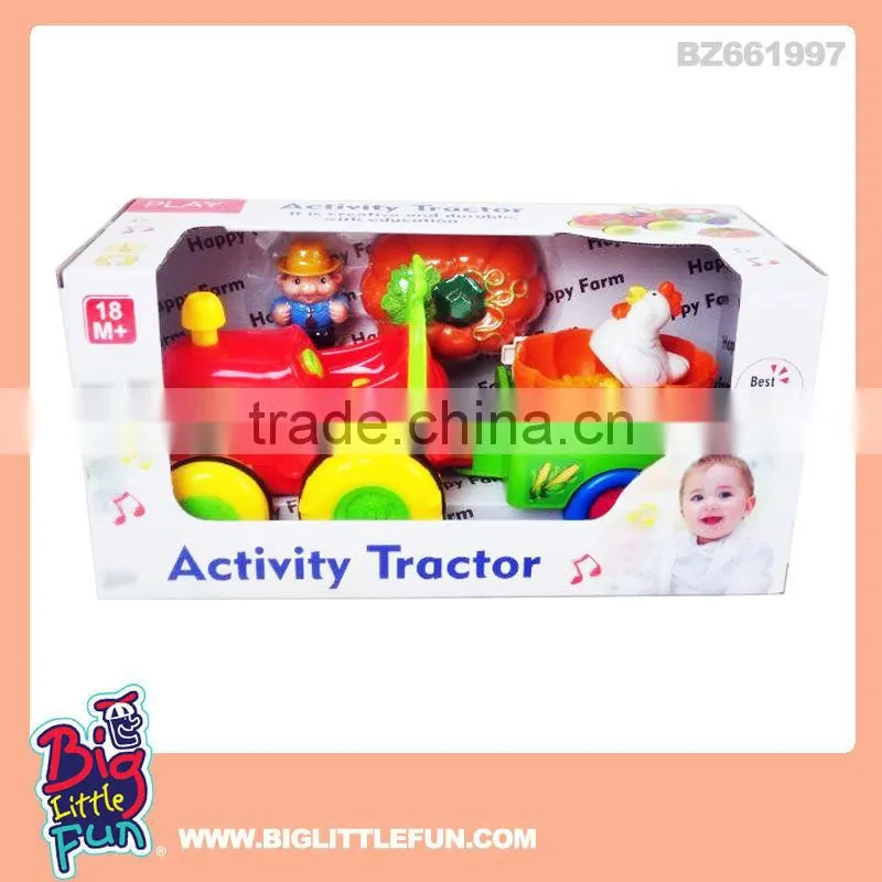 Battery operated car toys farm tractor toy with music and light
