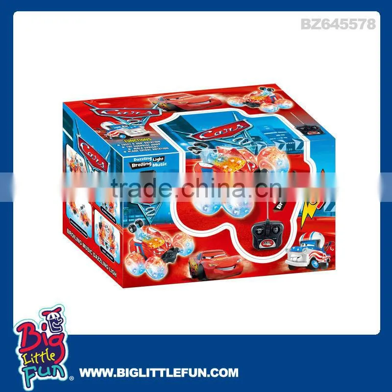 Flip stunt car remote control toy with flashing light