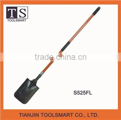 High quality steel garden spade shovel with fiberglass handle