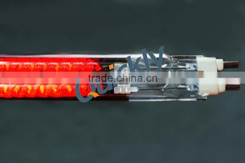 clear quartz tube carbon medium wave IR heater lamps