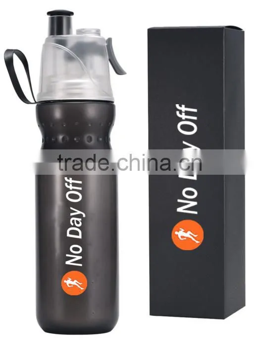 BPA Free 650ml Spray Mist Squeeze Bottle, Drinking & Misting Sport Bike Bottle, Outdoor Sport Hydration