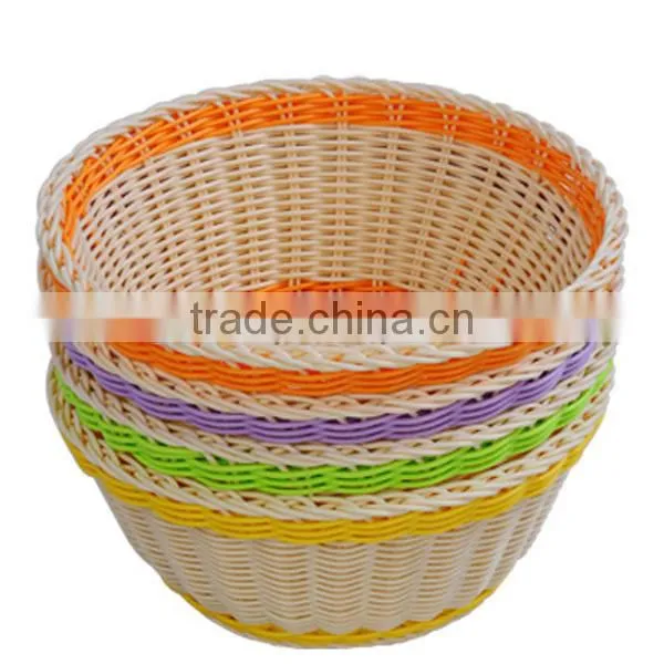 2014 new wholesale empty pp straps woven storage baskets colorful