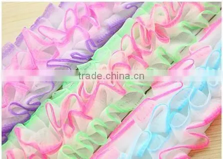 cy300 Double Side Beauty Back Skin Bath Flower Wash Cloth Shower Towel