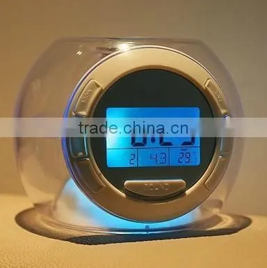 LCD clock with backlight / Temperature detection clock/music alarm clock