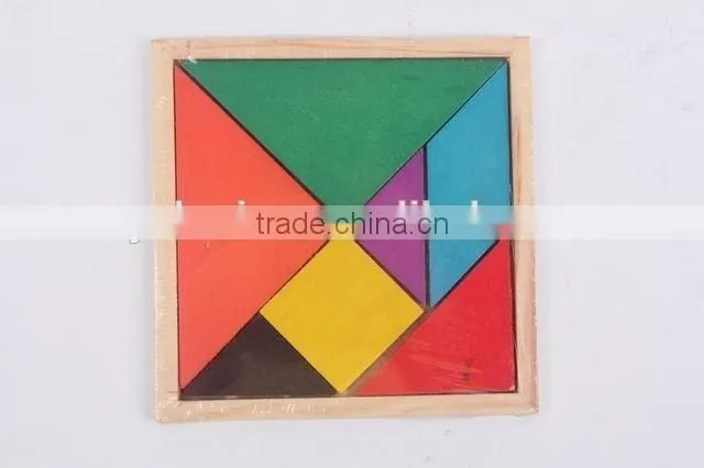 Educational Toy Colorful Wooden Jigsaw Puzzles/tangram puzzle/seven-piece puzzle toy for children