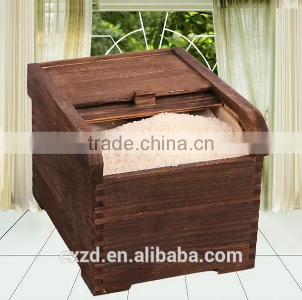 natural handmade high quality wooden rice box for sale