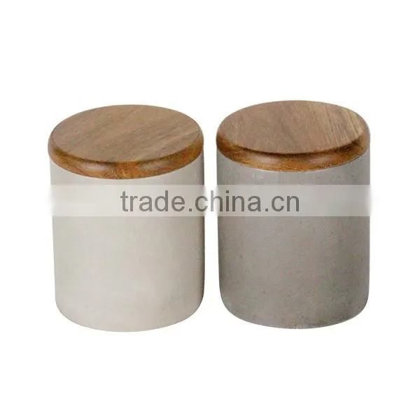 Concrete mini jar for scented candles